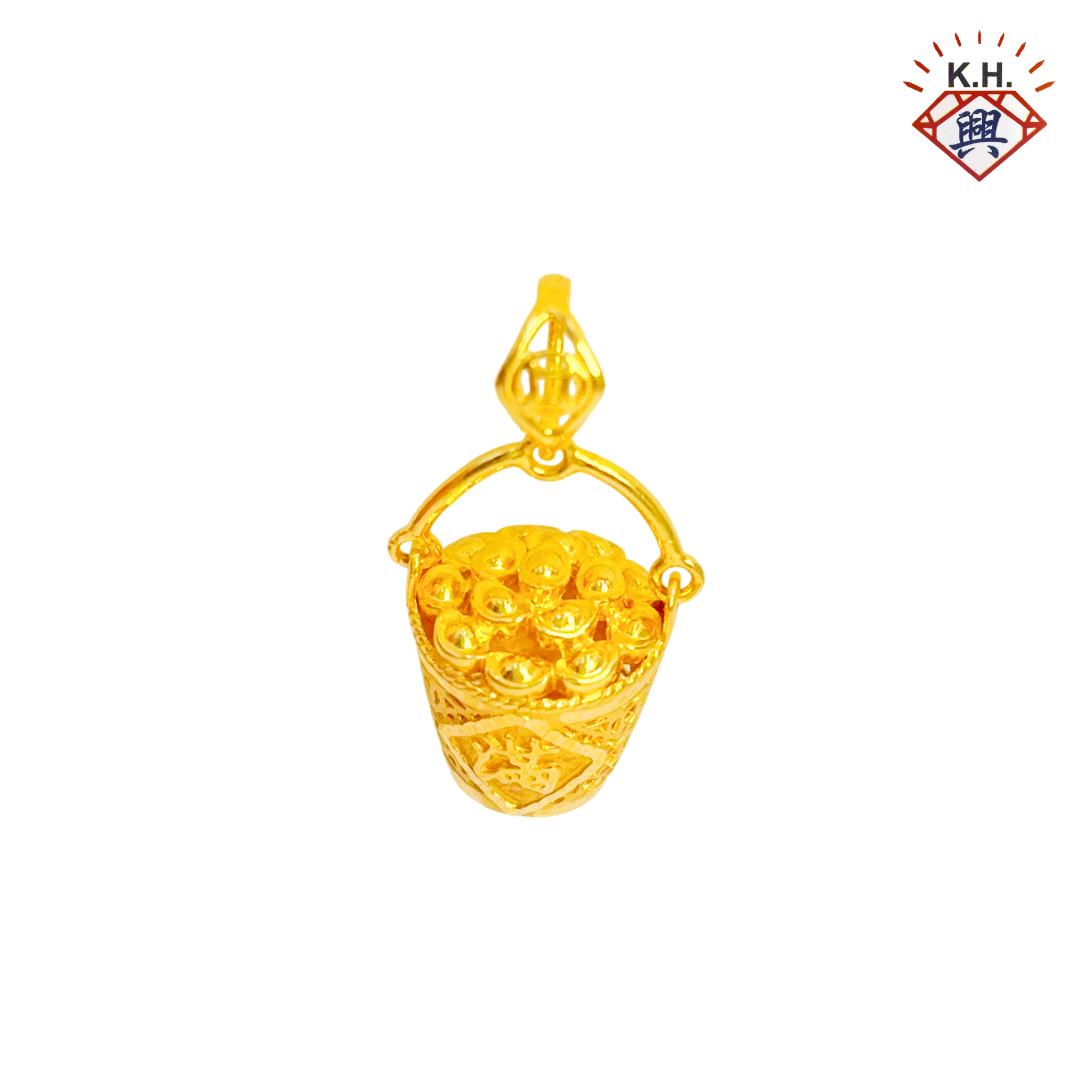 916 Gold Pendant – Golden Rice Bucket(金饭桶)