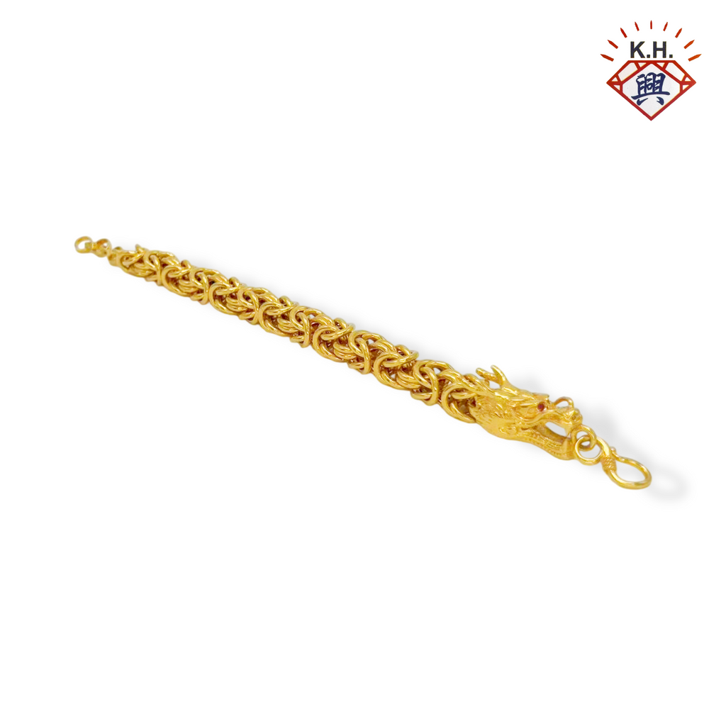 916 Gold Bracelet – Single Dragon (单龙头)