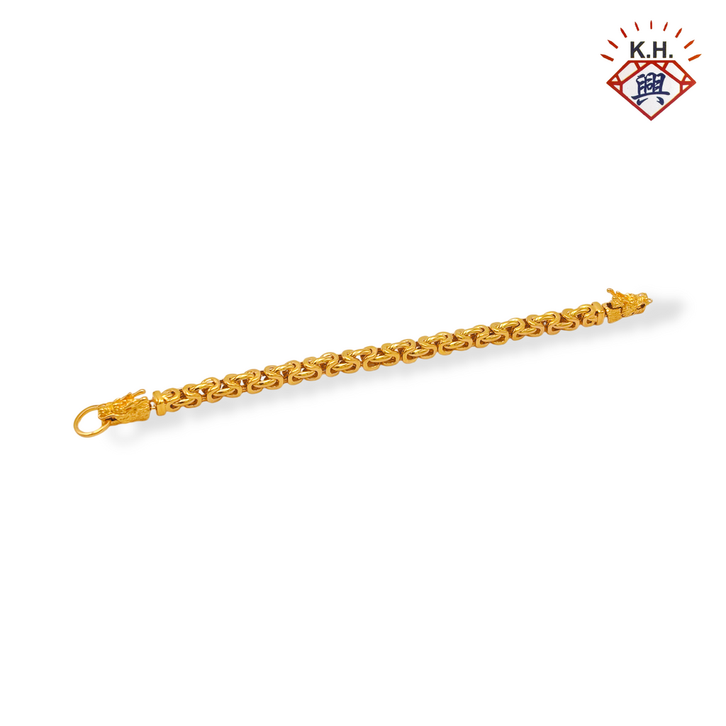 916 Gold Bracelet – Dual Dragon (双龙头)