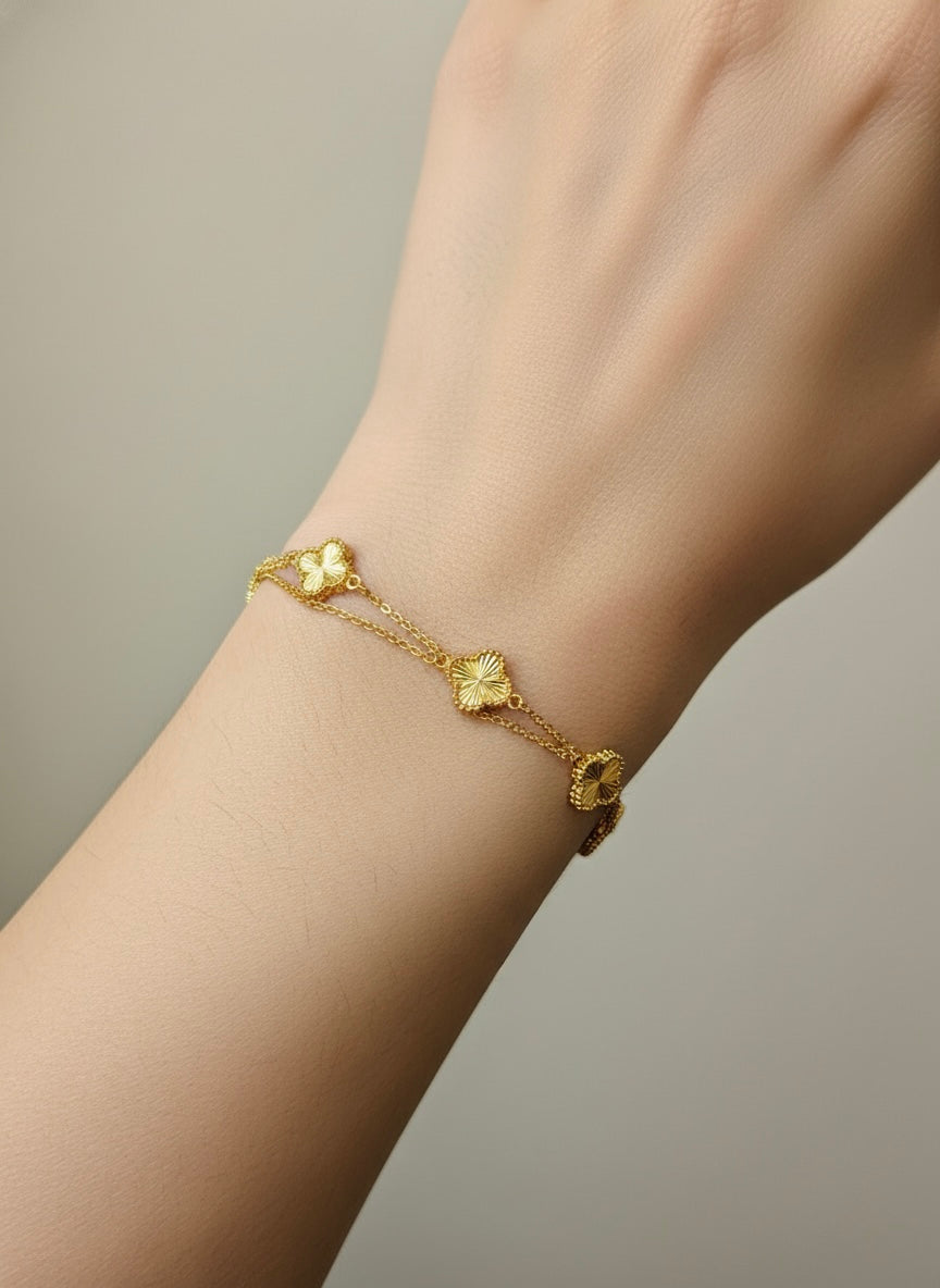 916 Gold Bracelet – Clover2(四叶草2)