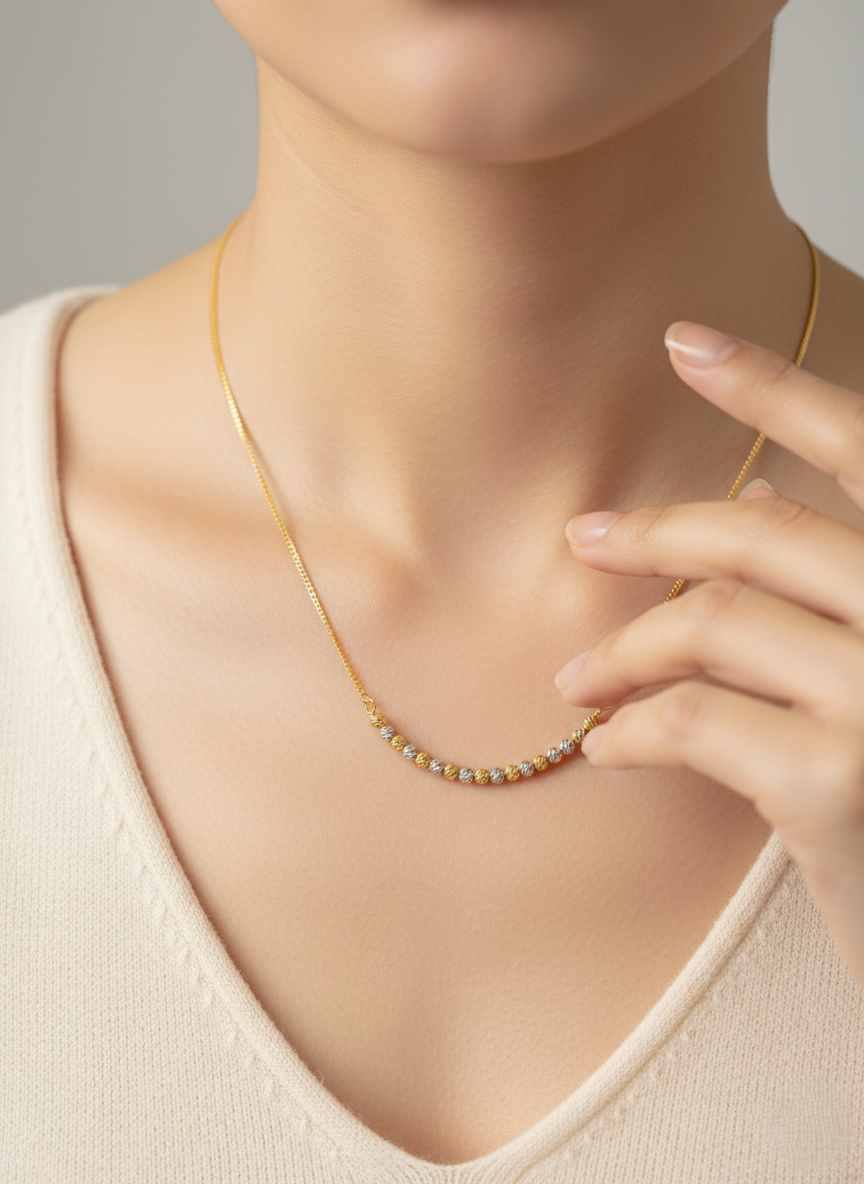 916 Gold Necklace – Machine Boba 2 (单扣串珠2)