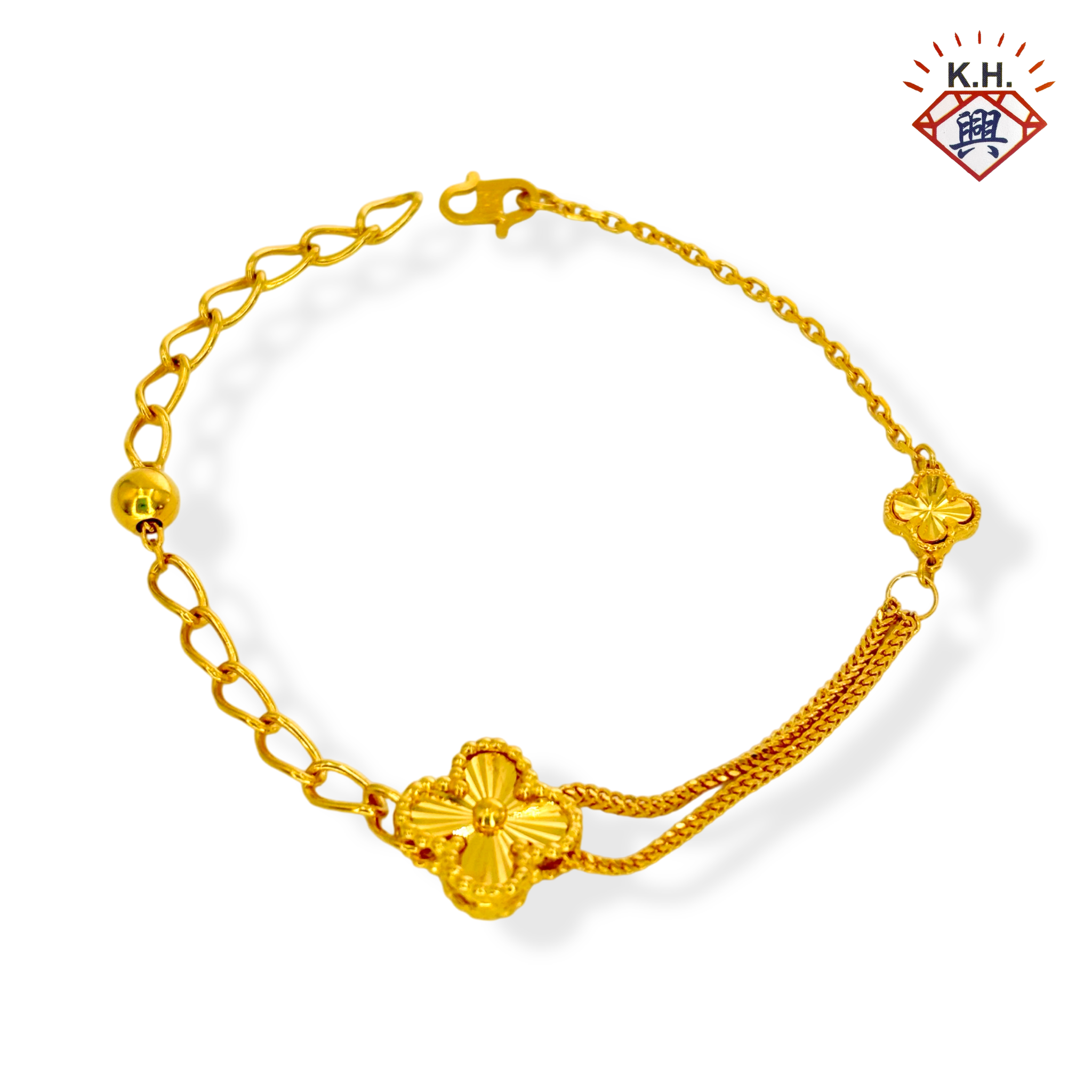916 Gold Bracelet – Clover3(四叶草3)