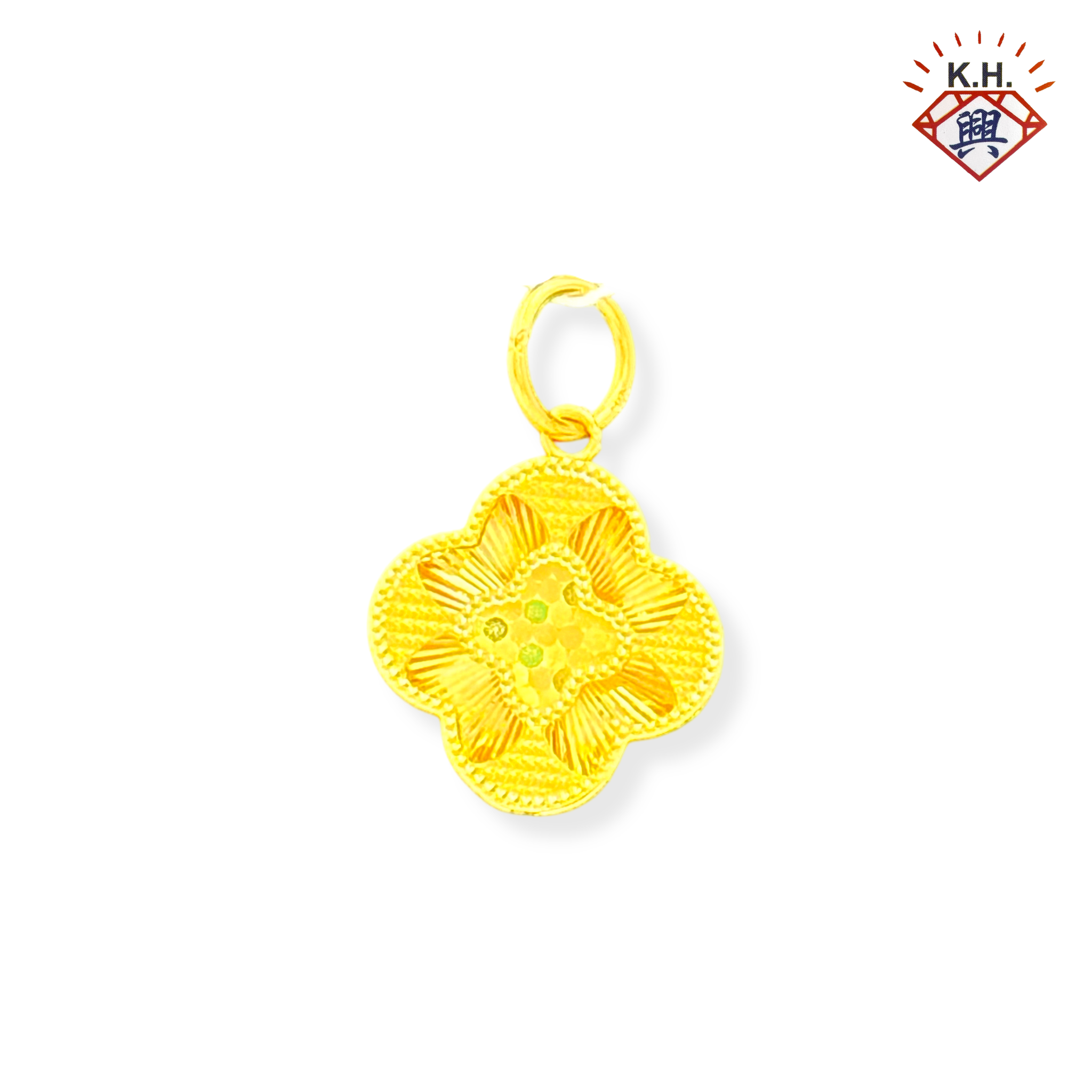 916 Gold Pendant – Rainbow Plum Blossom(七彩梅花)