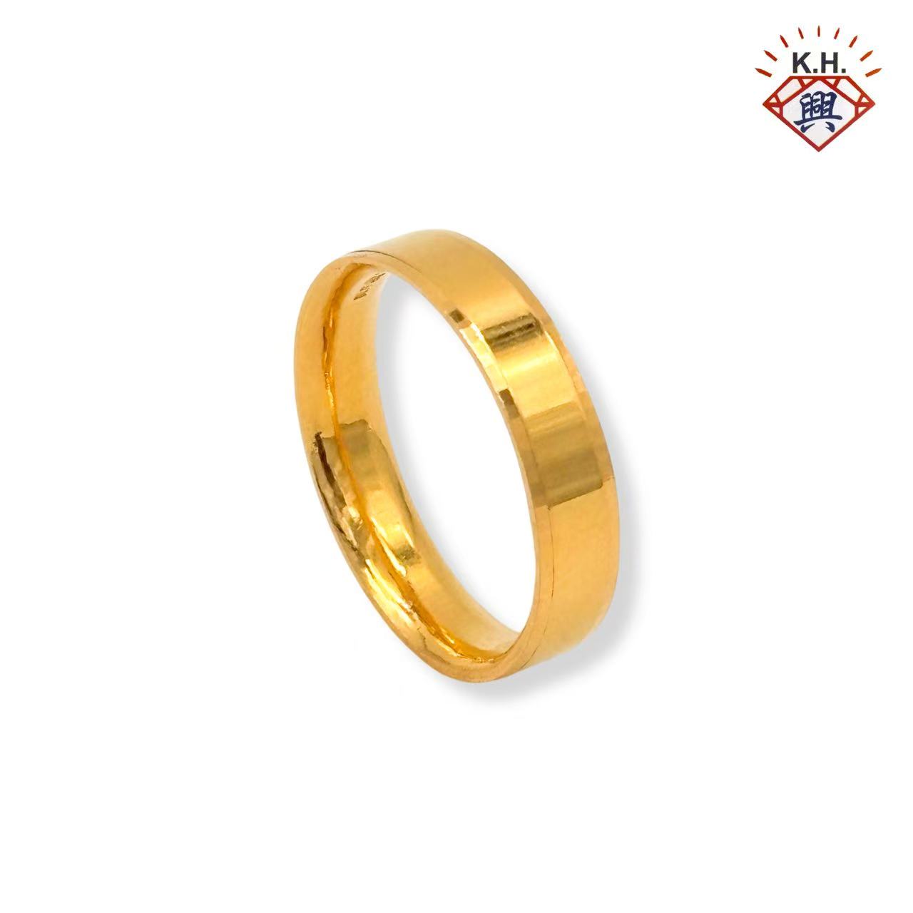916 Gold Ring – Lustrous Edge Comfort Flat Ring (批边光平面 - 舒适型)(3mm~6mm)