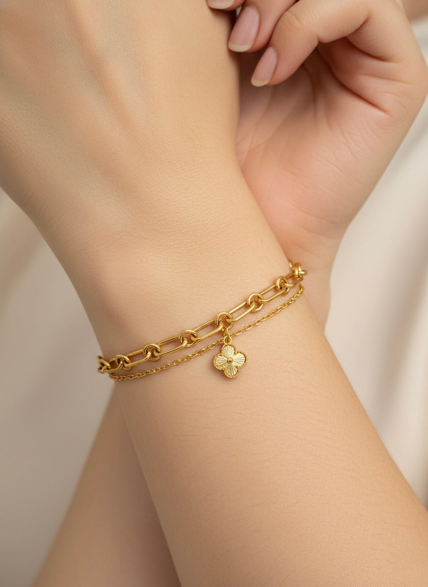 916 Gold Bracelet – Clover7 (四叶草7)