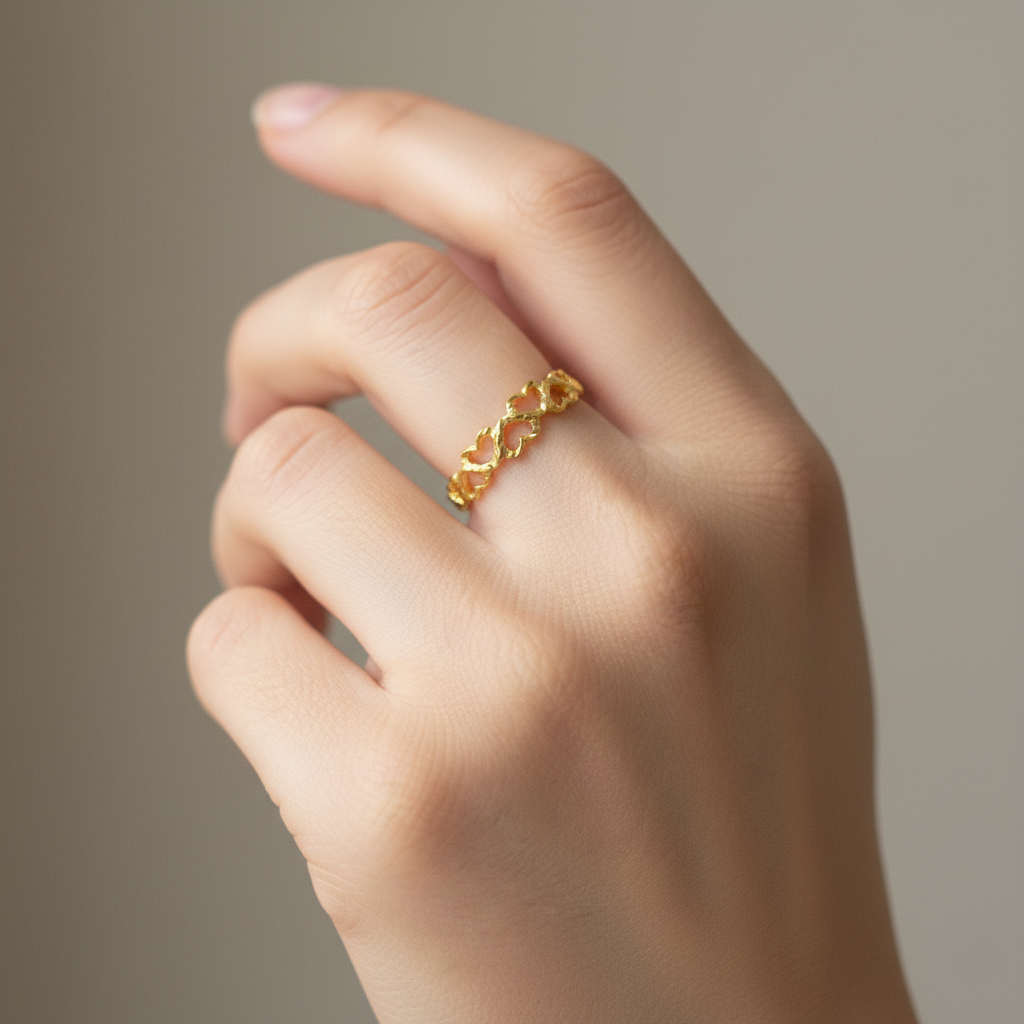 916 Gold Ring – 镂空 Love