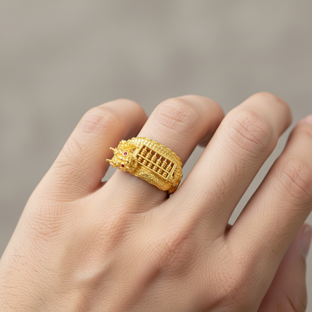 916 Gold Ring –龙盘算盘