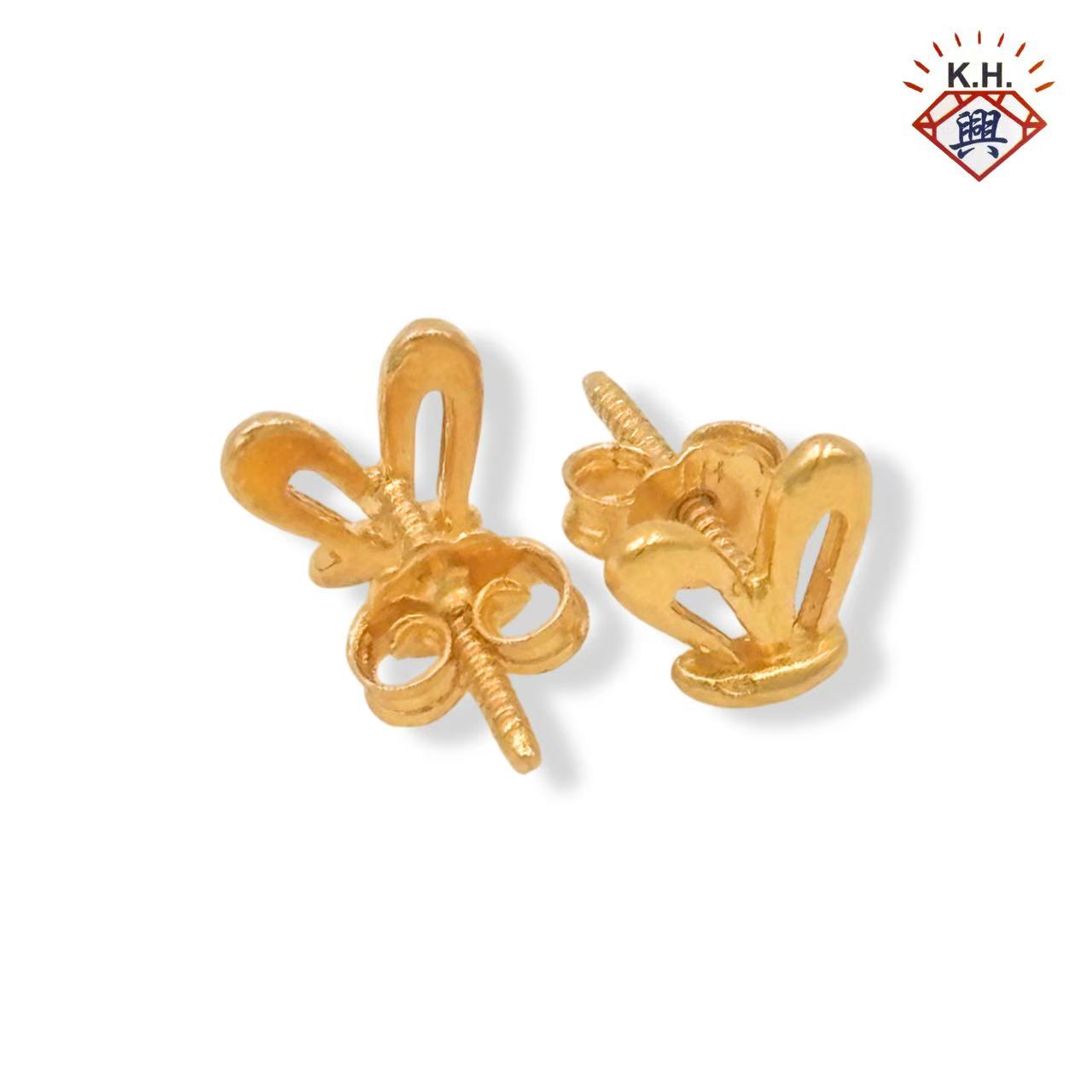 916 Gold Earring – Bunny Ear (兔子耳朵)