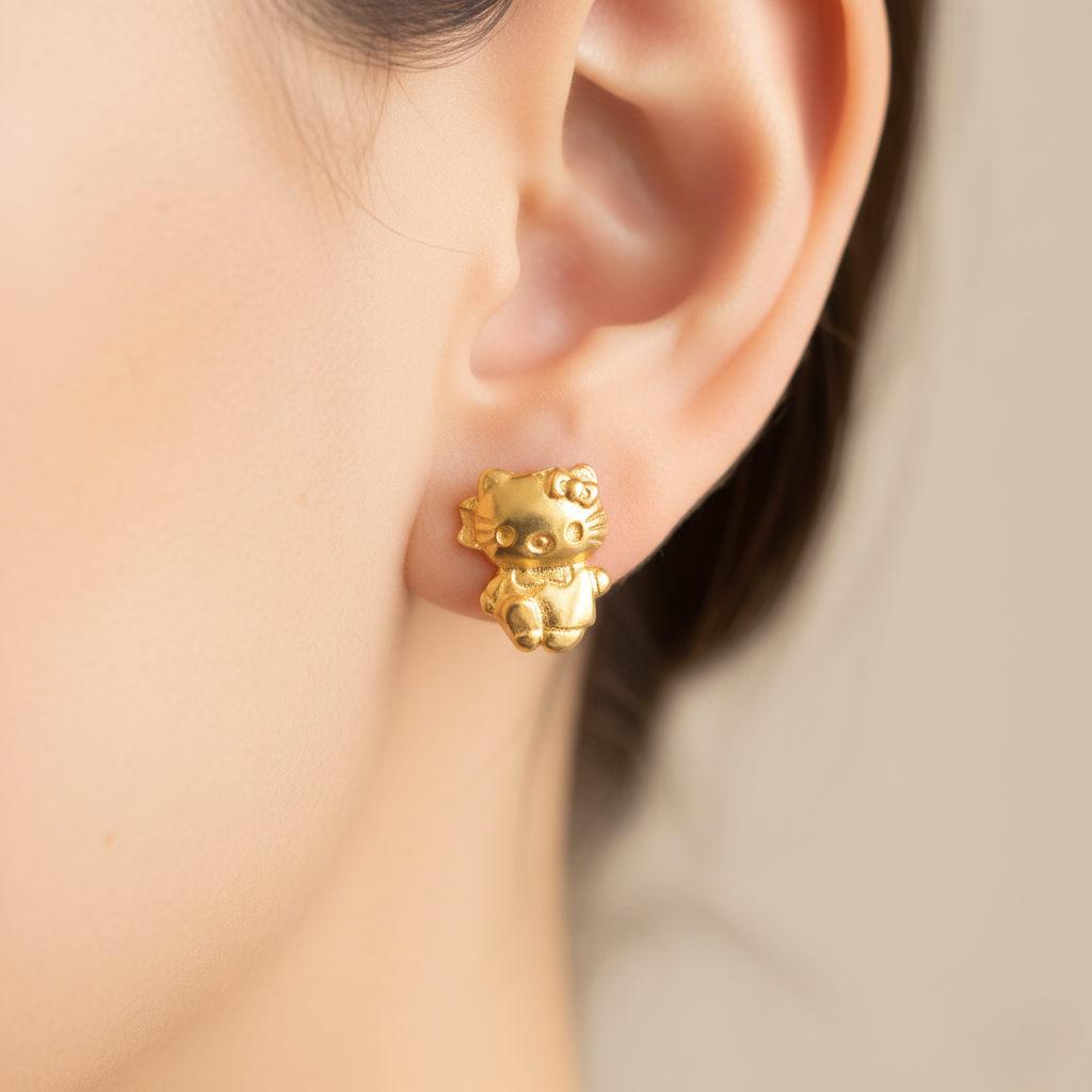 916 Gold Earring – HELLO KITTY (米奇老鼠)