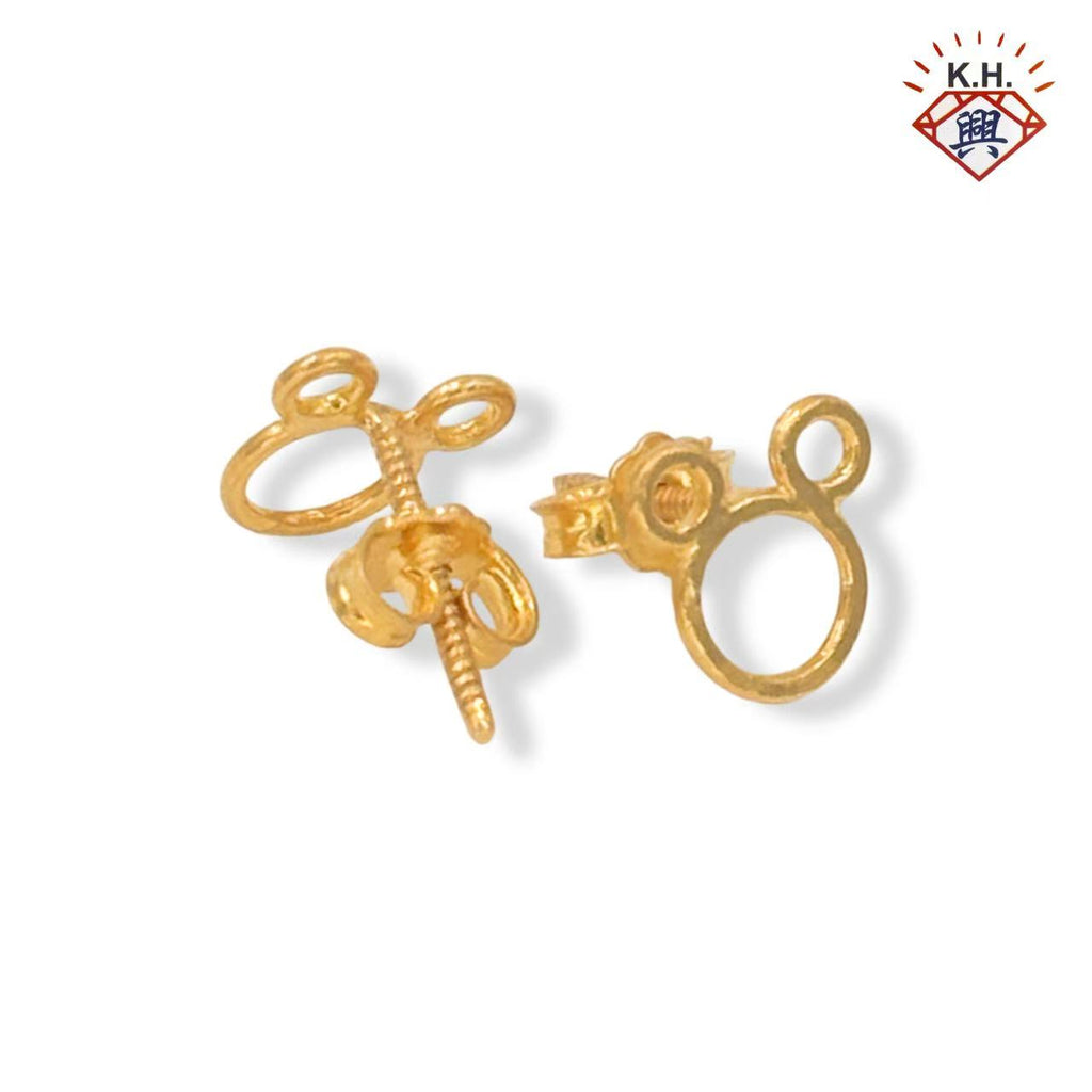 916 Gold Earring – Hollow Mickey Mouse Face (镂空米奇老鼠脸)
