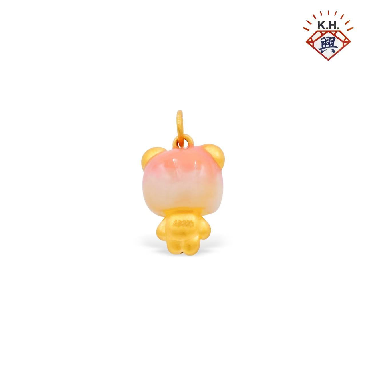 999 Gold Pendant – PINKY BEAR