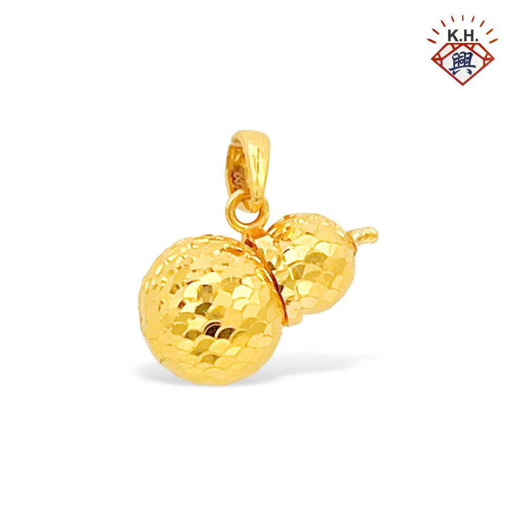 916 Gold Pendant – Shattered Ice Gourd 2(割花立体葫芦2)