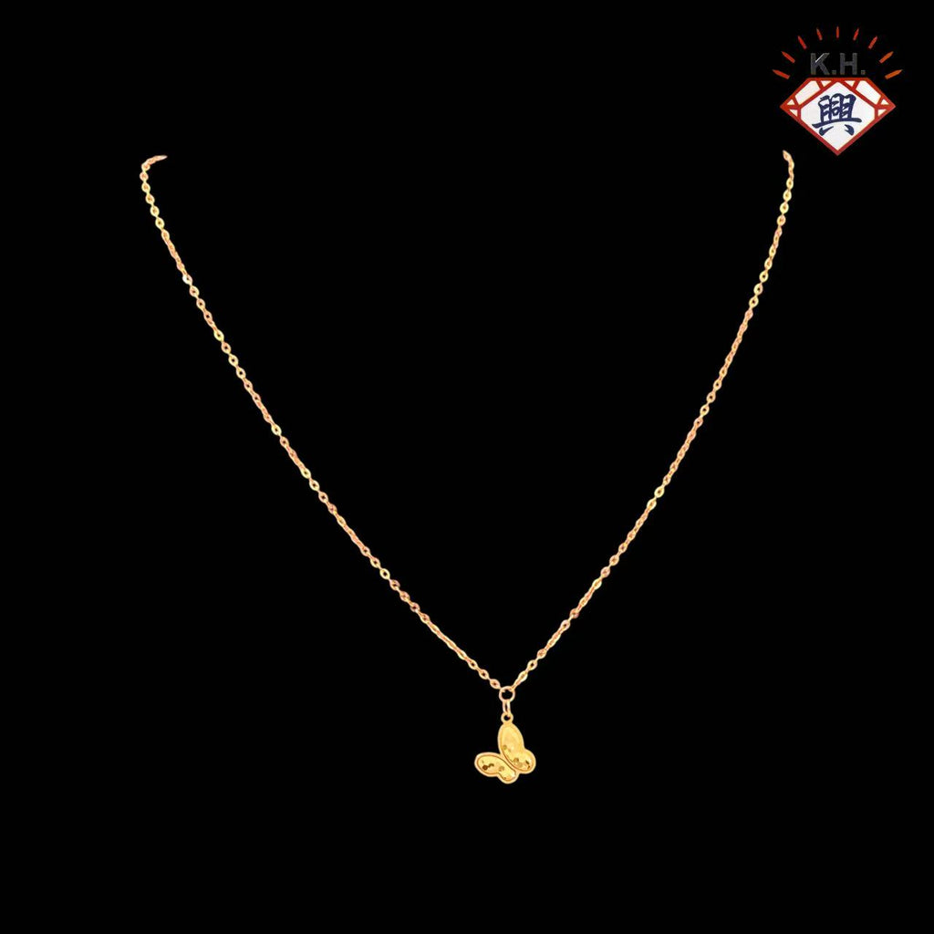 916 Gold Necklace – POLO Shattered Ice Butterfly (POLO 碎碎冰蝴蝶)