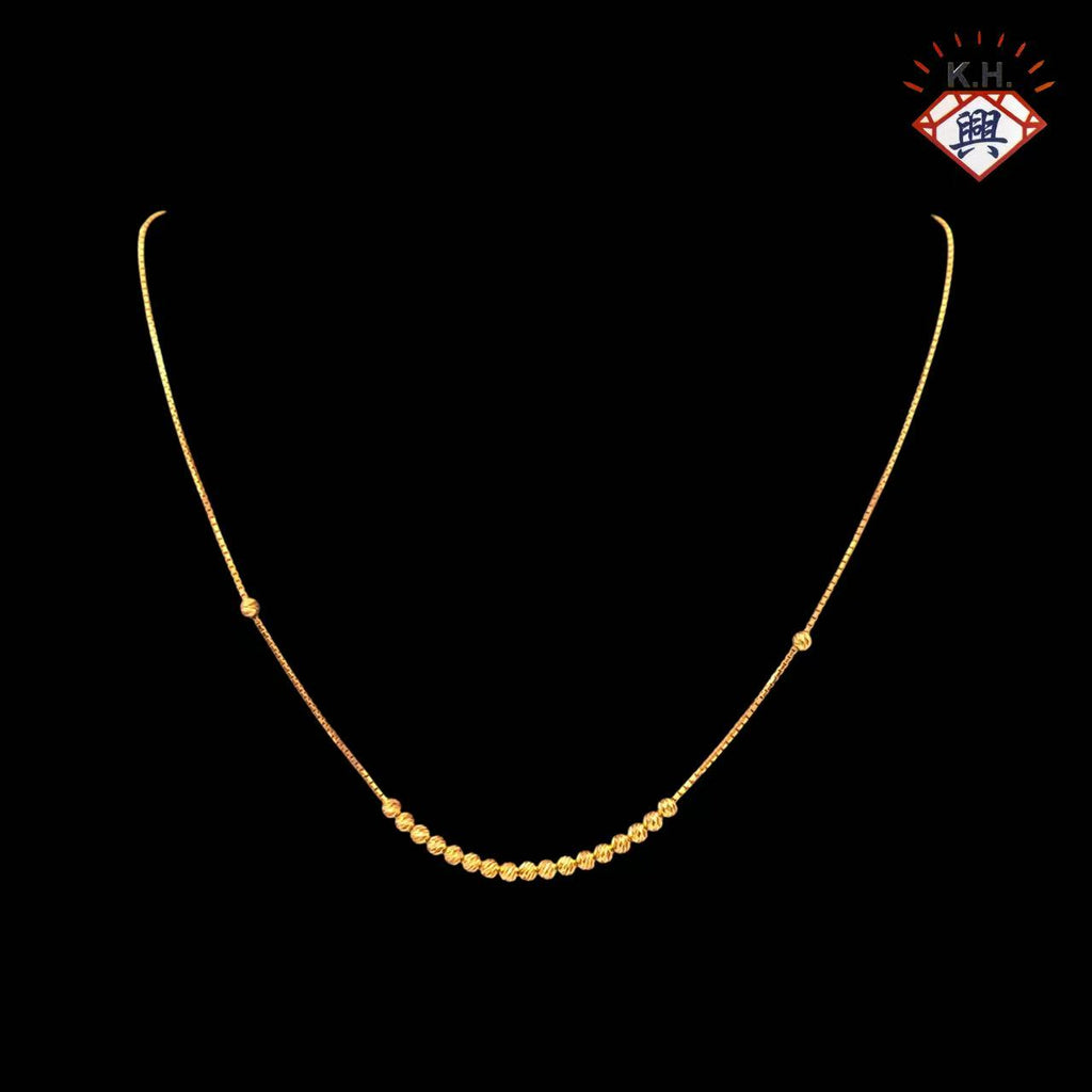 916 Gold Necklace – Box with Boba(盒仔串珠)