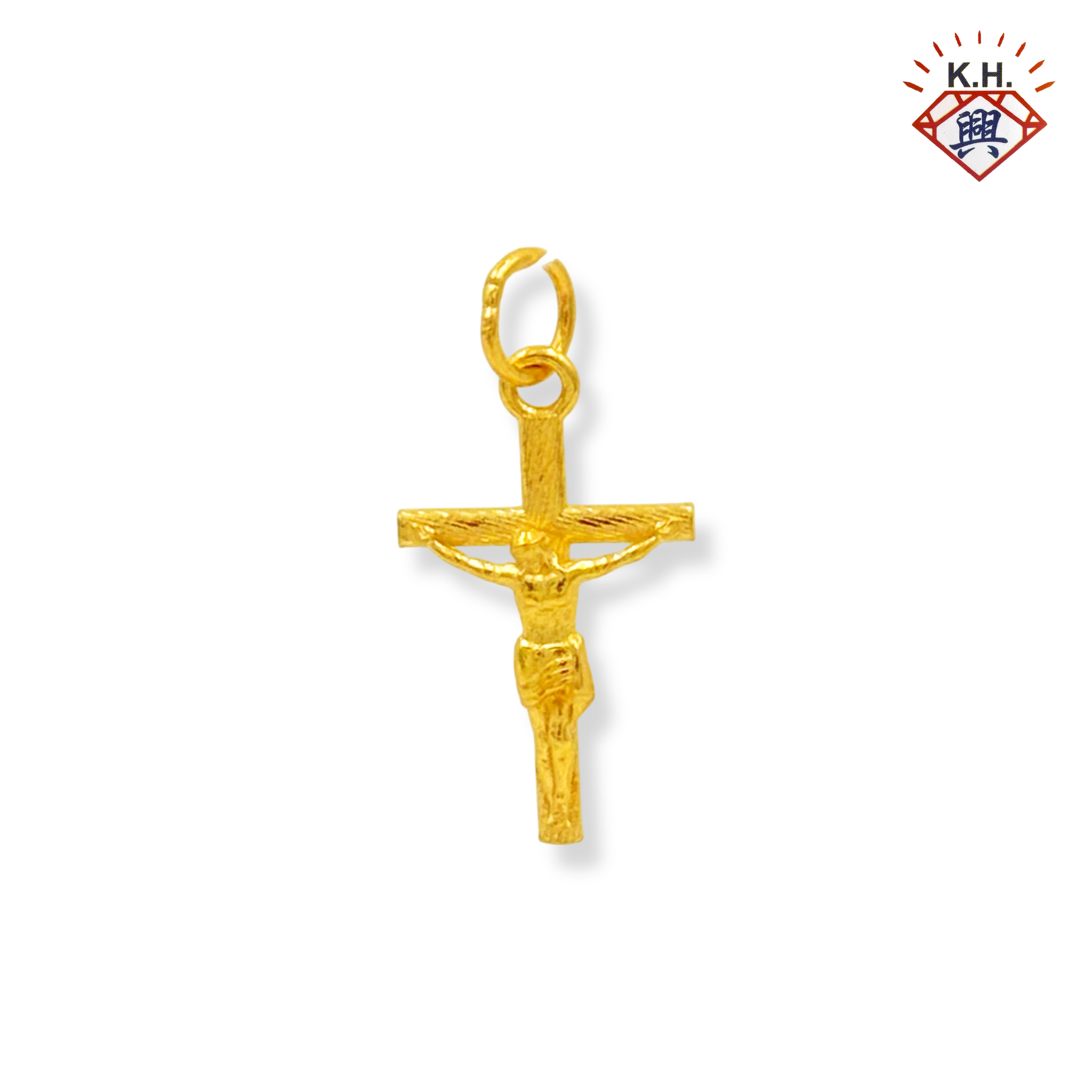 916 Gold Pendant – 3D Jesus Cross(立体耶稣十字架)