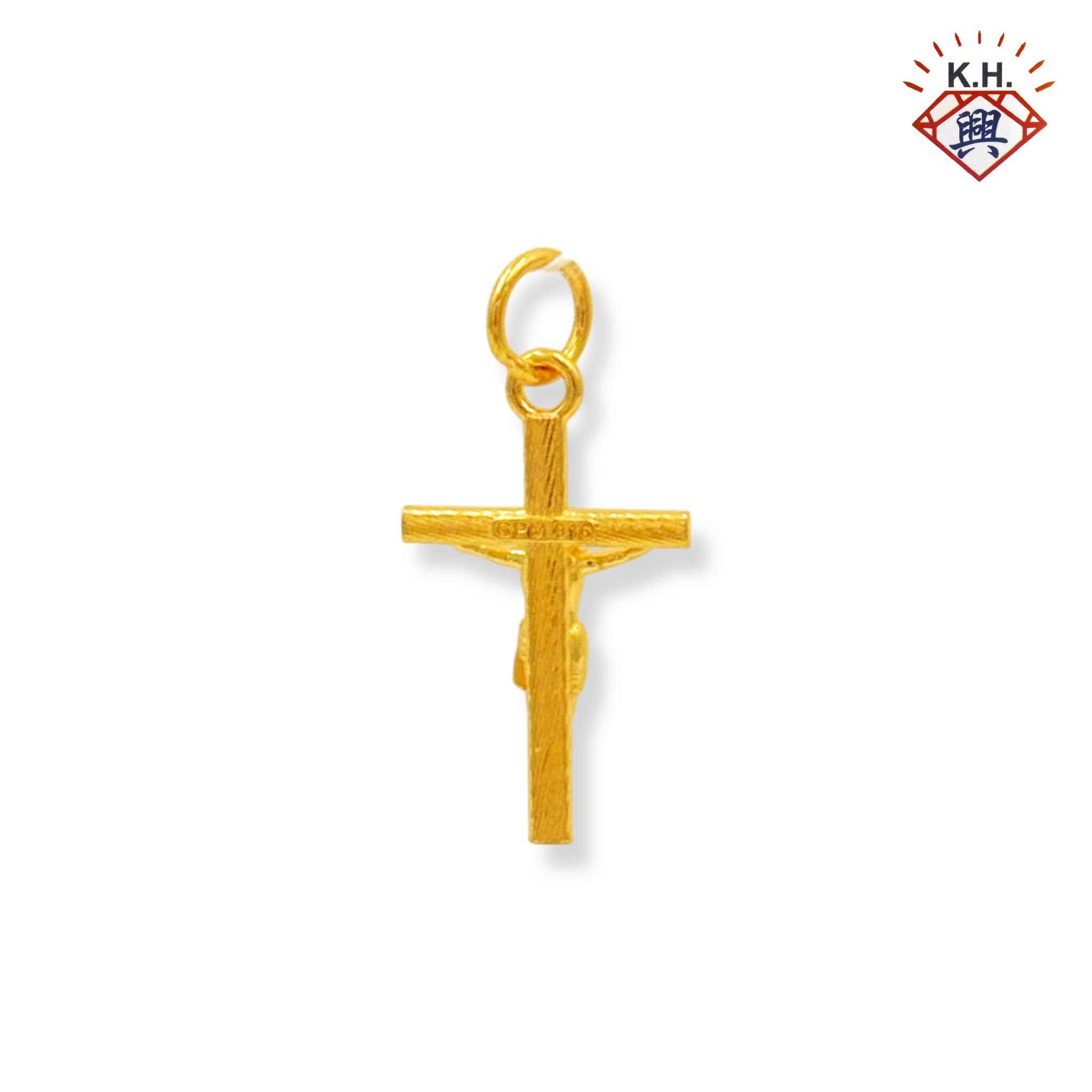 916 Gold Pendant – 3D Jesus Cross(立体耶稣十字架)