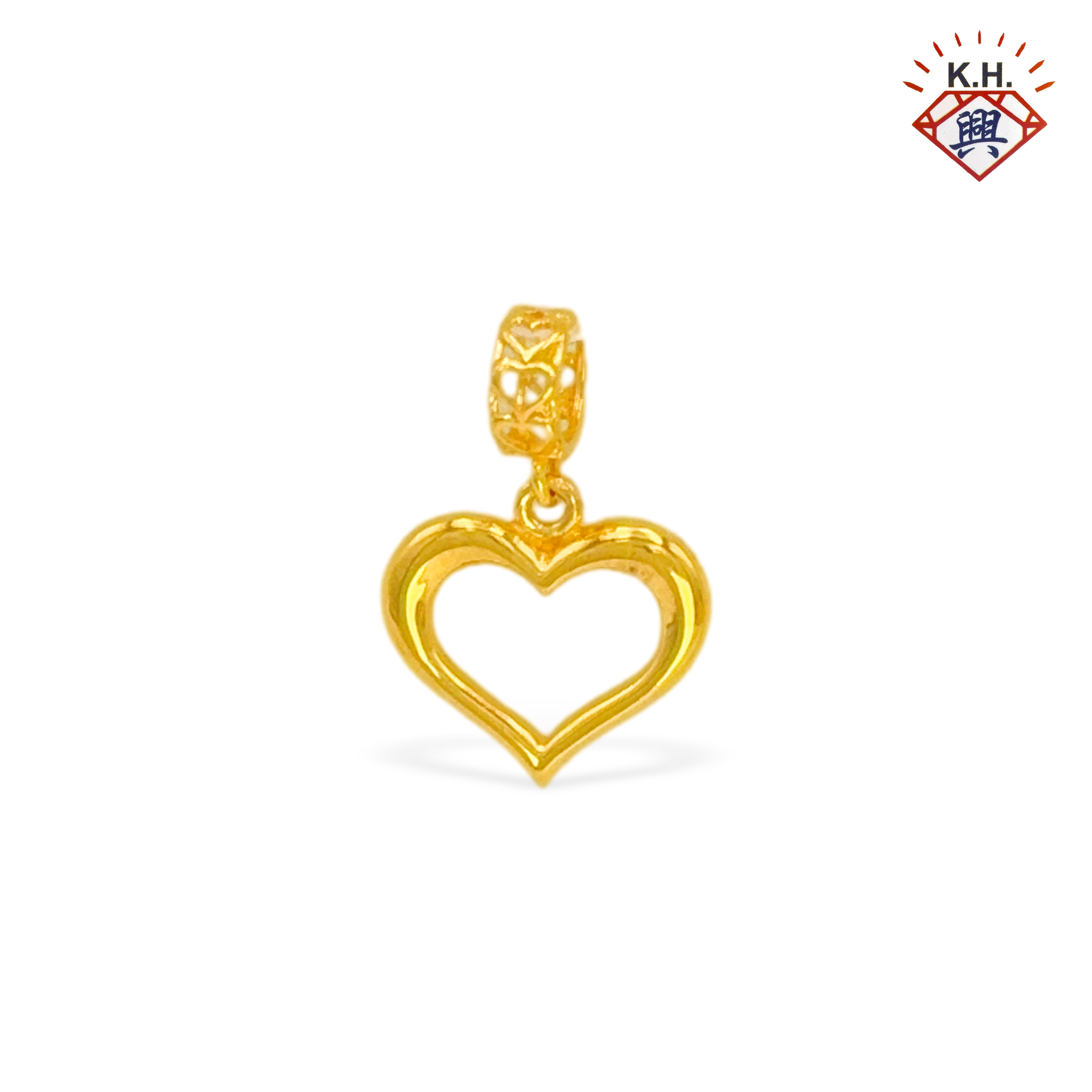 916 Gold Charm – Shiny Hollow Love