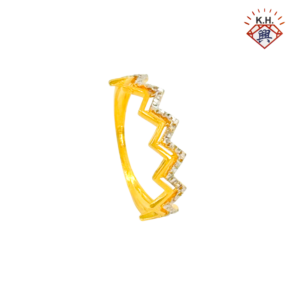 916 Gold Ring – Double Line Zig Zag