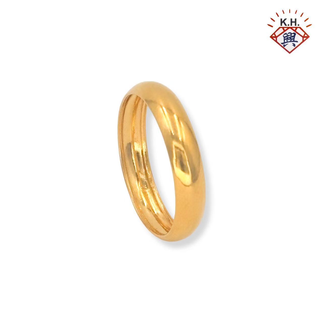 916 Gold Ring – Hollow Shell Polished Body Ring (挖壳光身)