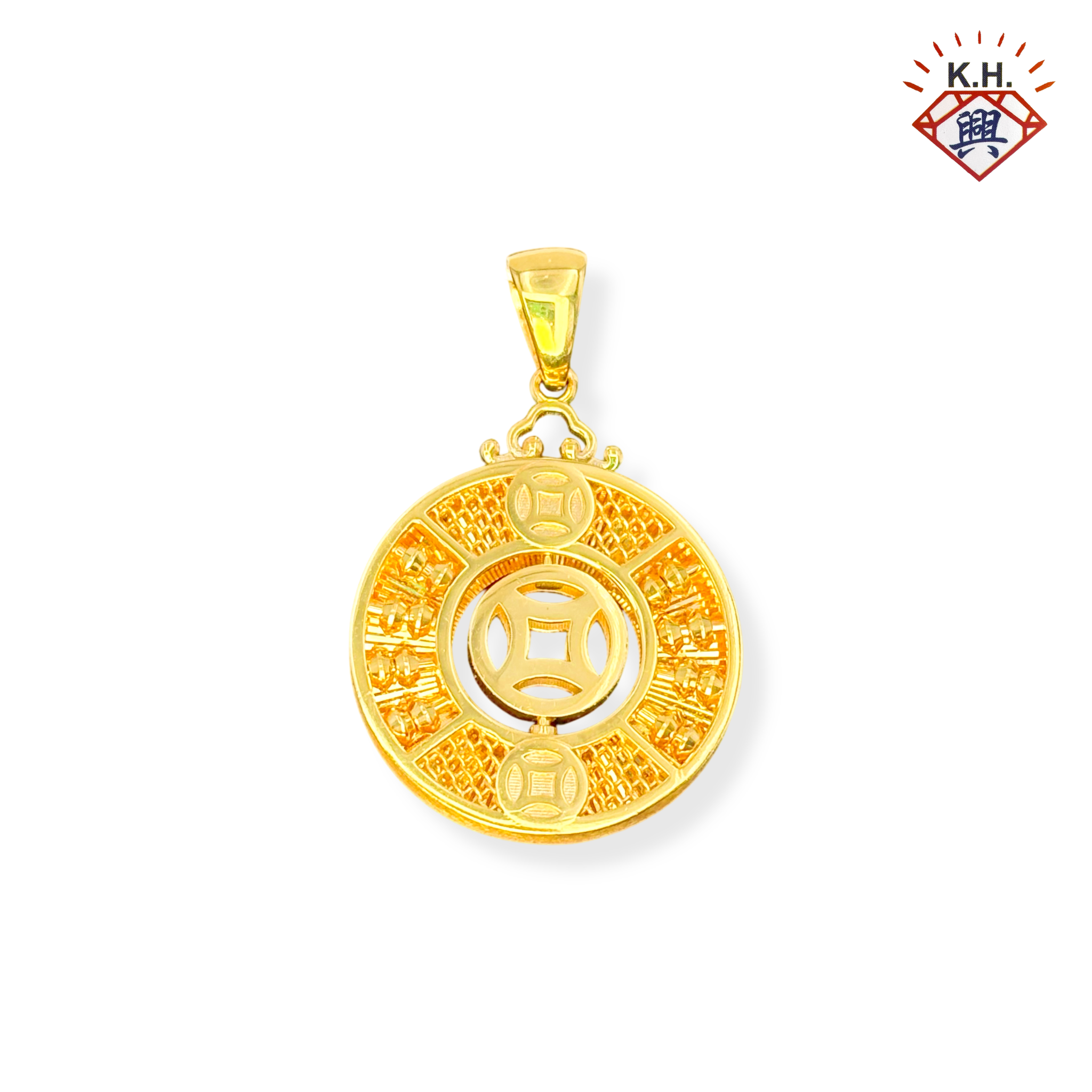 916 Gold Pendant – Fortune Turning Abacus(转运金钱小算盘)