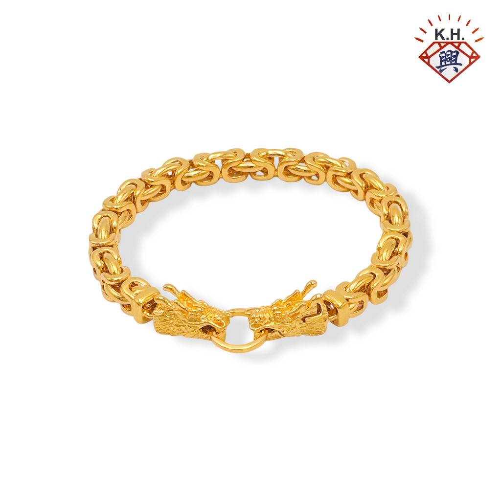 916 Gold Bracelet – Dual Dragon (双龙头)