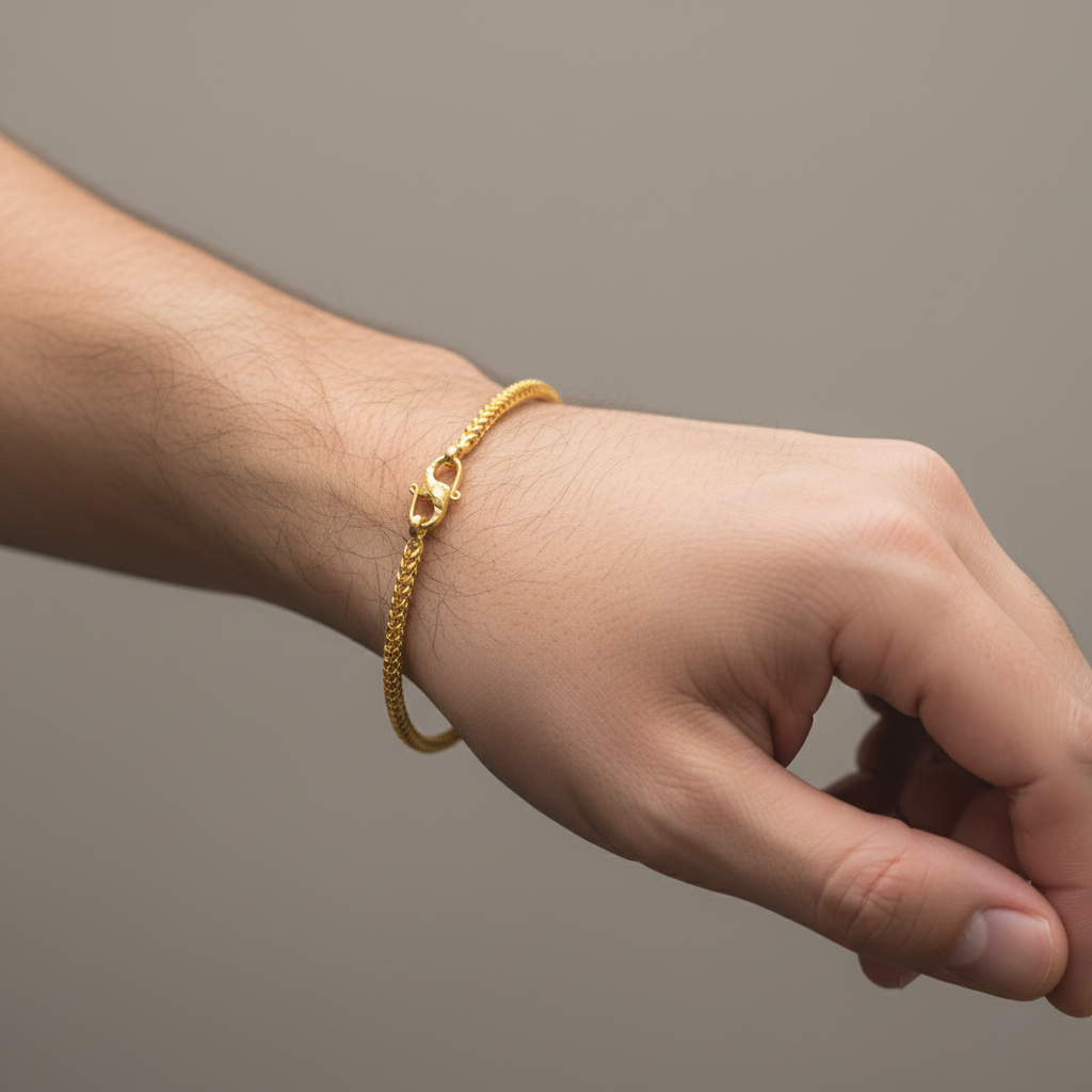 916 Gold Bracelet – Franco Box(人字链)