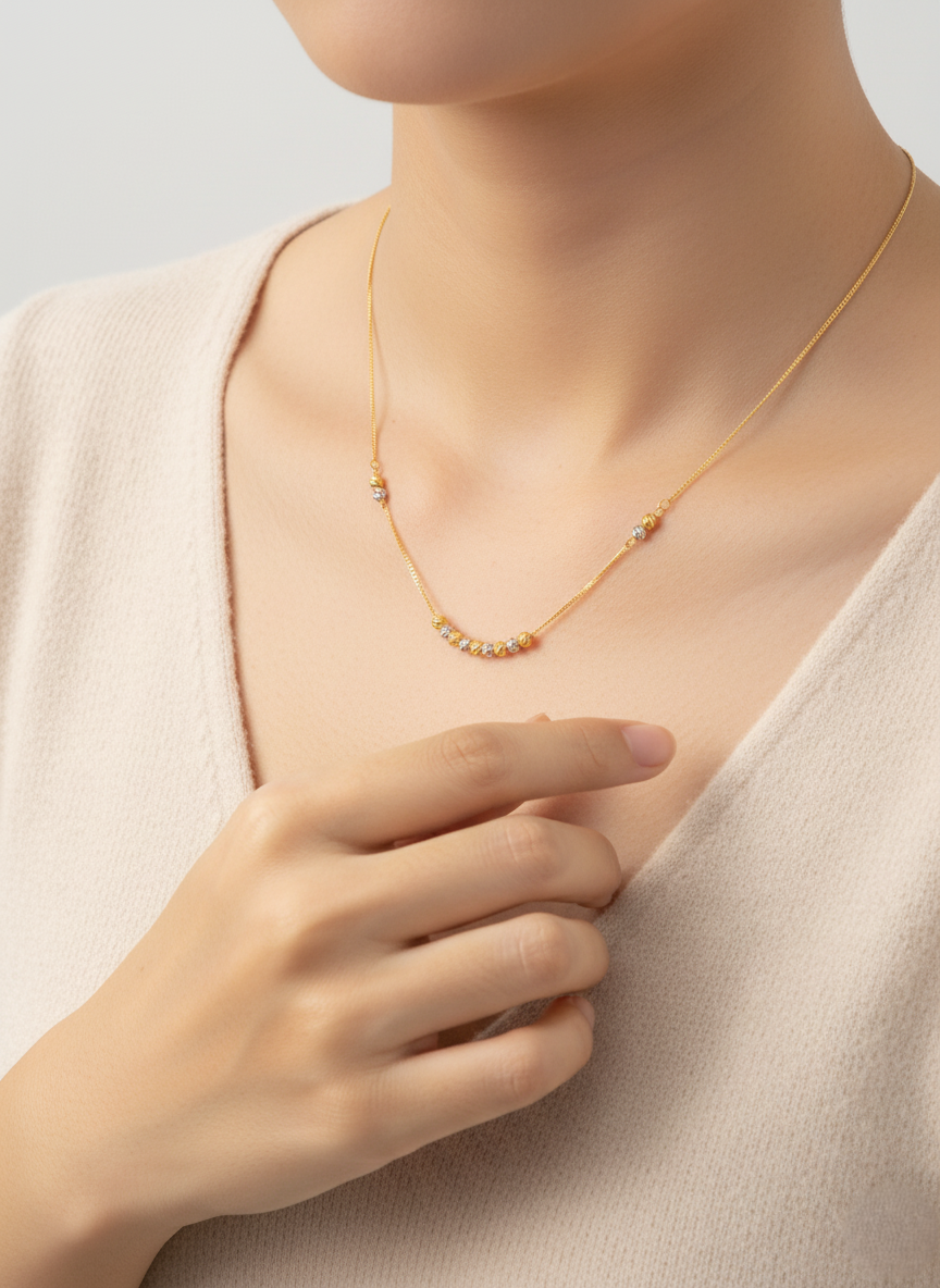 916 Gold Necklace – Machine Boba 1 (单扣串珠1)